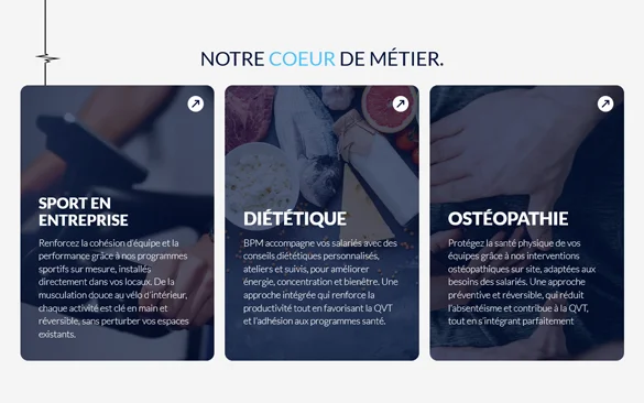 Création site internet : BPM Santé Sport