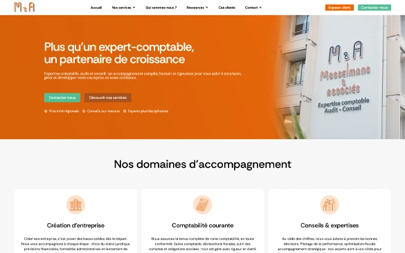 Création site internet cabinet d’expertise comptable pour Cabinet Mosselmans