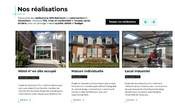 Création site internet bâtiment pour GPS Bâtiment