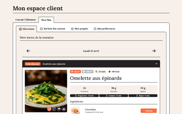 Création site web application nutrition pour BloodyMe