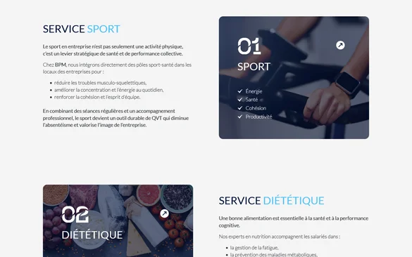 Création site web : BPM Santé Sport