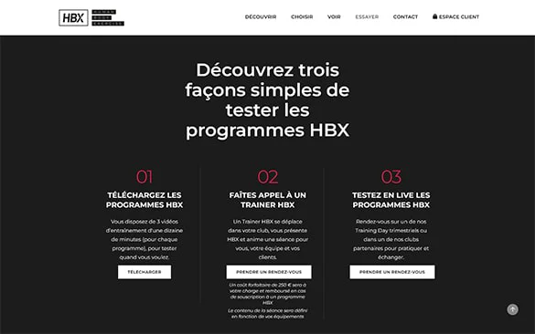 Refonte site web : HBX Training